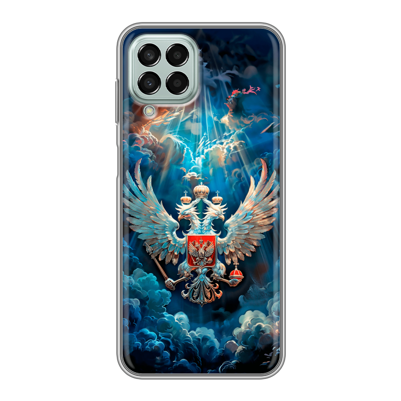 Силиконовый чехол на Samsung Galaxy M33 5G с принтом Герб флаг России Силиконовый чехол на Samsung Galaxy M33 5G с принтом Герб флаг России