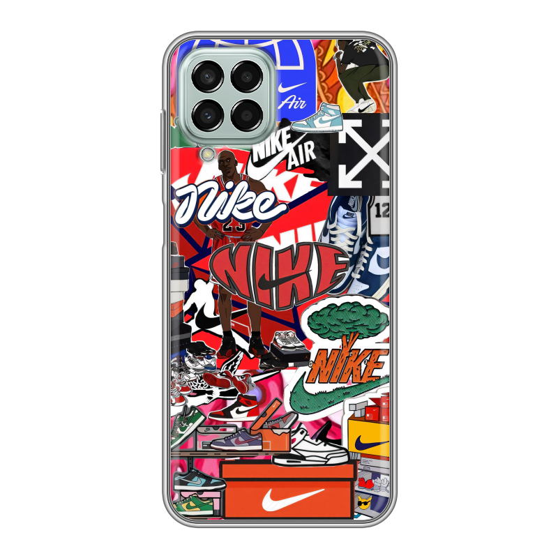 Силиконовый противоударный чехол на Samsung Galaxy M33 5G с принтом Найк Nike яркий Силиконовый противоударный чехол на Samsung Galaxy M33 5G с принтом Найк Nike яркий