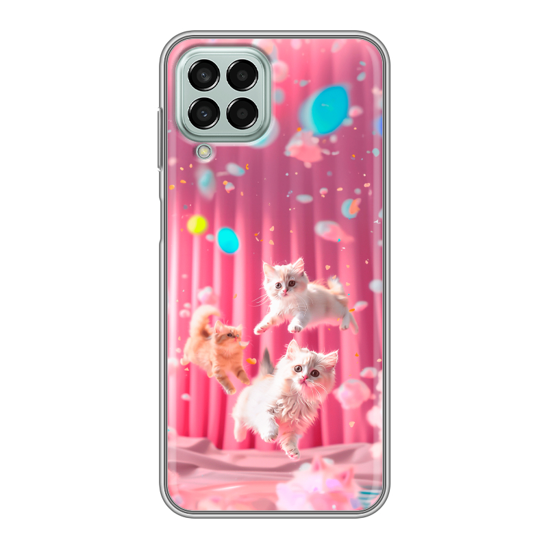 Силиконовый противоударный чехол на Samsung Galaxy M33 5G с принтом милые котики Силиконовый противоударный чехол на Samsung Galaxy M33 5G с принтом милые котики