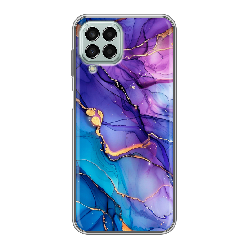 Силиконовый чехол на Samsung Galaxy M33 5G с принтом синий мрамор Силиконовый чехол на Samsung Galaxy M33 5G с принтом синий мрамор