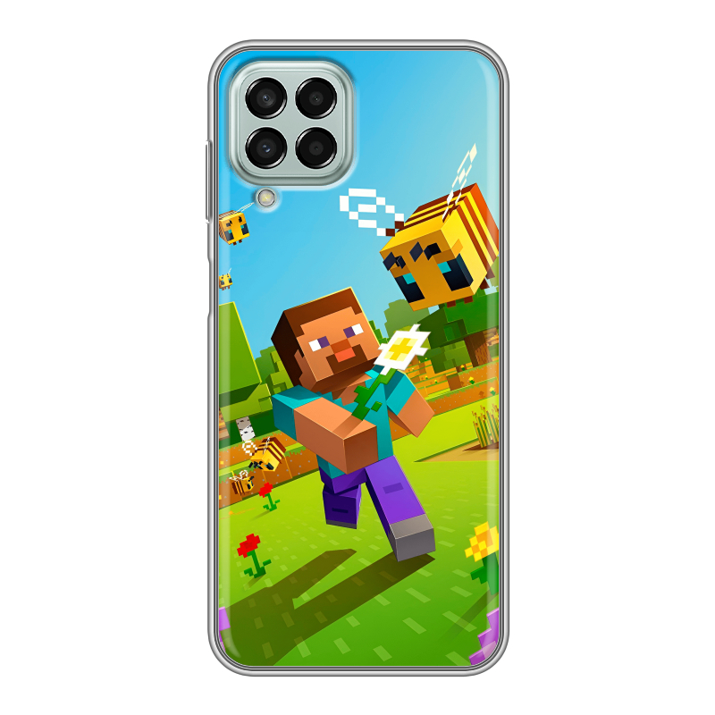 Силиконовый противоударный чехол на Samsung Galaxy M33 5G с принтом Майнкрафт Minecraft Силиконовый противоударный чехол на Samsung Galaxy M33 5G с принтом Майнкрафт Minecraft