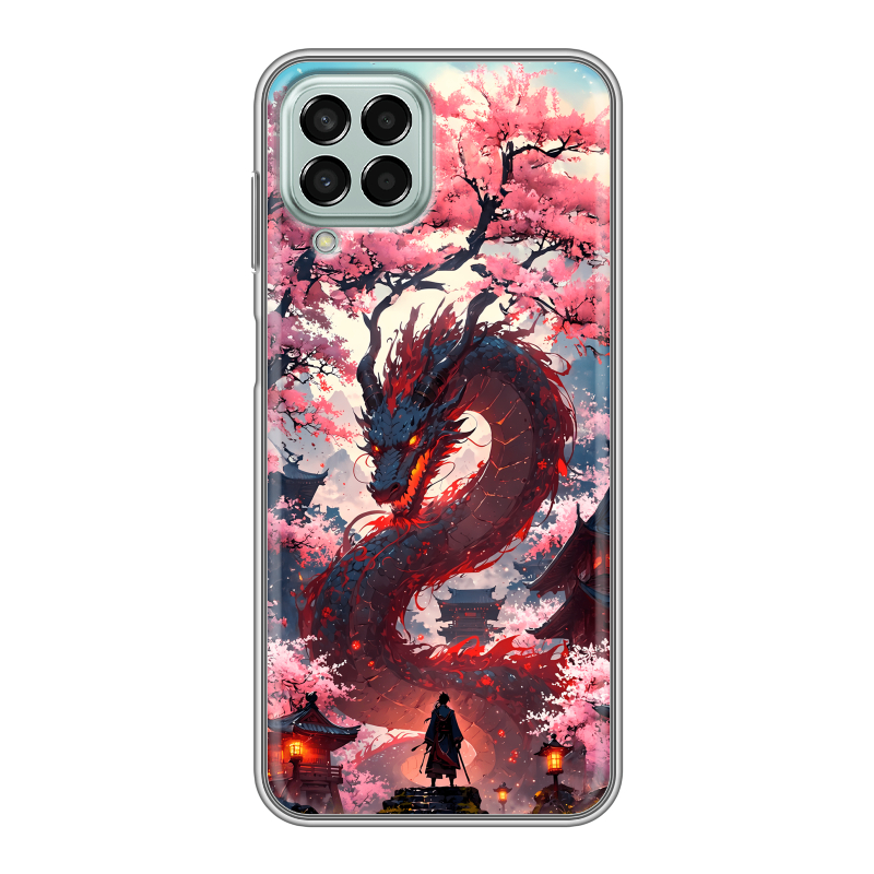 Силиконовый чехол на Samsung Galaxy M33 5G с принтом Дракон Японский Силиконовый чехол на Samsung Galaxy M33 5G с принтом Дракон Японский