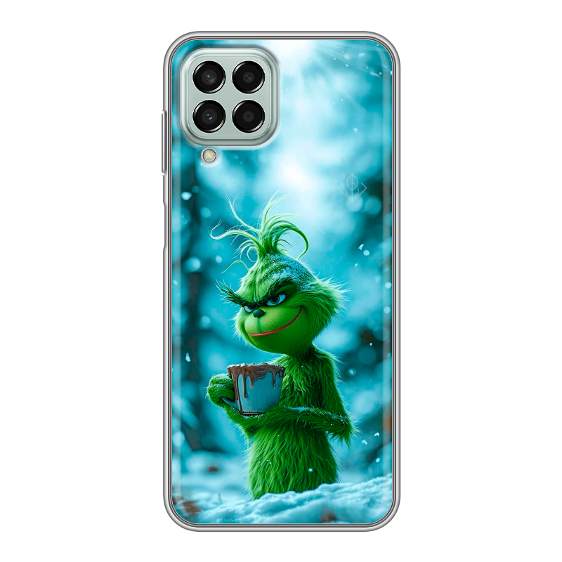 Силиконовый противоударный чехол на Samsung Galaxy M33 5G с принтом Новый год гринч Силиконовый противоударный чехол на Samsung Galaxy M33 5G с принтом Новый год гринч