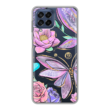 Силиконовый чехол на Samsung Galaxy M53 5G с принтом Бабочки и цветы Силиконовый чехол на Samsung Galaxy M53 5G с принтом Бабочки и цветы