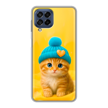 Силиконовый чехол на Samsung Galaxy M53 5G с принтом Котенок в шапке Силиконовый чехол на Samsung Galaxy M53 5G с принтом Котенок в шапке