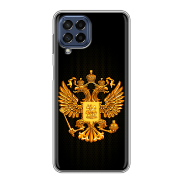 Силиконовый чехол на Samsung Galaxy M53 5G с принтом Герб России желтый
