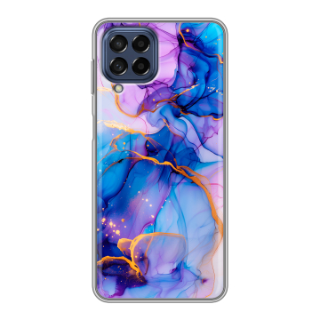 Силиконовый чехол на Samsung Galaxy M53 5G с принтом синий мрамор