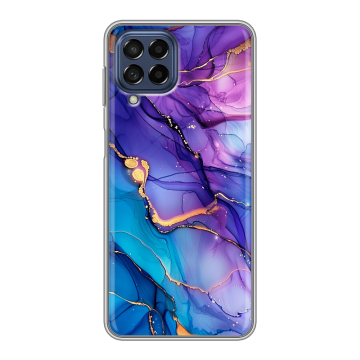 Силиконовый чехол на Samsung Galaxy M53 5G с принтом синий мрамор Силиконовый чехол на Samsung Galaxy M53 5G с принтом синий мрамор