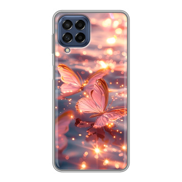 Силиконовый чехол на Samsung Galaxy M53 5G с принтом бабочки розовые
