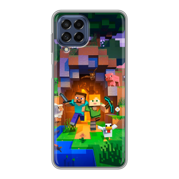 Силиконовый чехол на Samsung Galaxy M53 5G с принтом Майнкрафт Minecraft