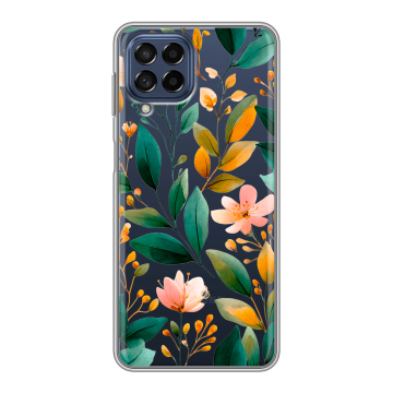 Силиконовый чехол на Samsung Galaxy M53 5G с принтом Цветы паттерн