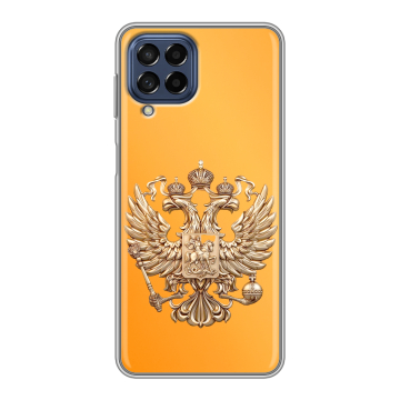 Силиконовый чехол на Samsung Galaxy M53 5G с принтом Герб Флаг России