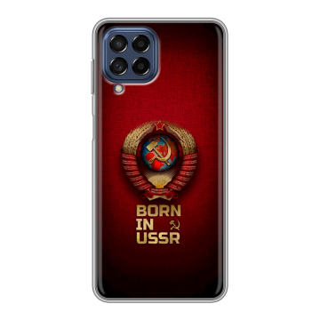 Силиконовый чехол на Samsung Galaxy M53 5G с принтом Флаг Герб СССР