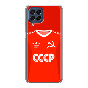Силиконовый чехол на Samsung Galaxy M53 5G с принтом Флаг Герб СССР