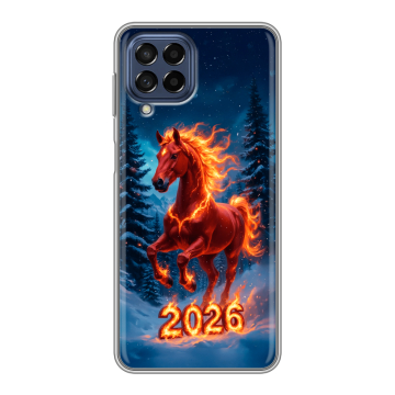 Силиконовый чехол на Samsung Galaxy M53 5G с принтом Новый год коня