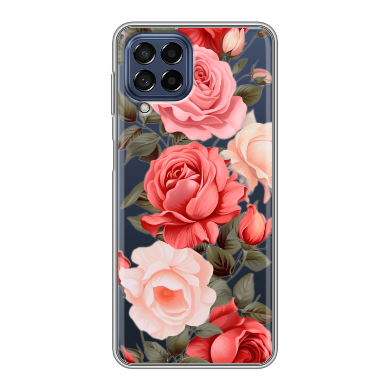 Силиконовый чехол на Samsung Galaxy M53 5G с принтом Розы Силиконовый чехол на Samsung Galaxy M53 5G с принтом Розы