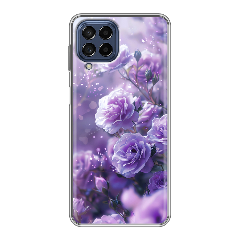 Силиконовый противоударный чехол на Samsung Galaxy M53 5G с принтом Розы цветы Силиконовый противоударный чехол на Samsung Galaxy M53 5G с принтом Розы цветы