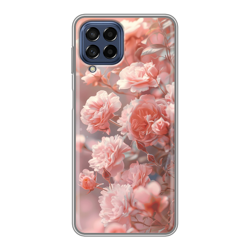 Силиконовый чехол на Samsung Galaxy M53 5G с принтом Розовые розы Силиконовый чехол на Samsung Galaxy M53 5G с принтом Розовые розы