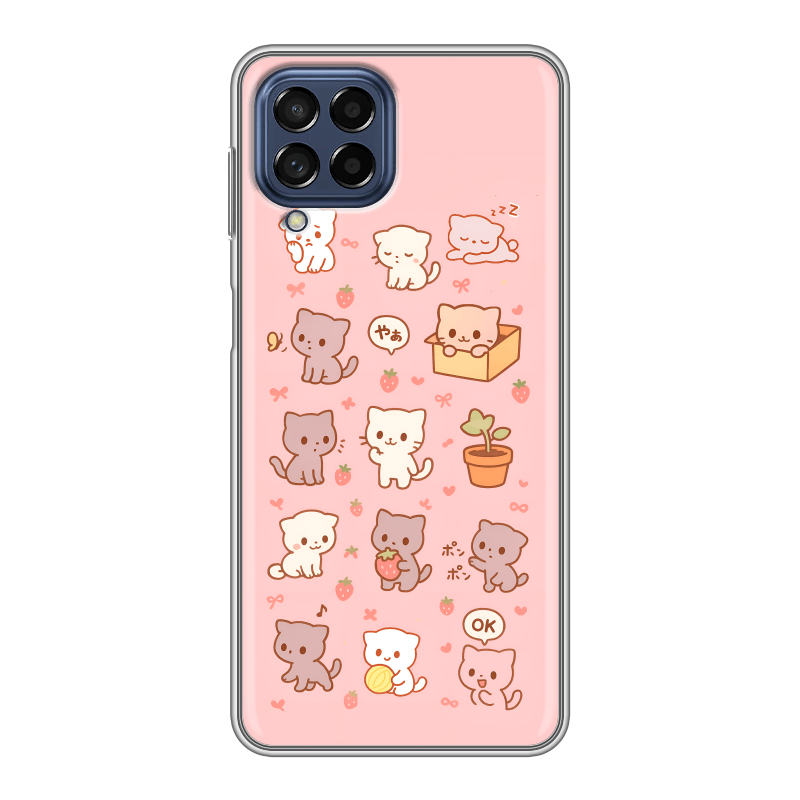 Силиконовый противоударный чехол на Samsung Galaxy M53 5G с принтом Hello Kitty Хелоу Кити Силиконовый противоударный чехол на Samsung Galaxy M53 5G с принтом Hello Kitty Хелоу Кити