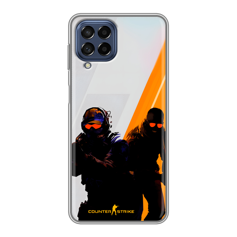 Силиконовый противоударный чехол на Samsung Galaxy M53 5G с принтом Контер страйк Counter strike Силиконовый противоударный чехол на Samsung Galaxy M53 5G с принтом Контер страйк Counter strike
