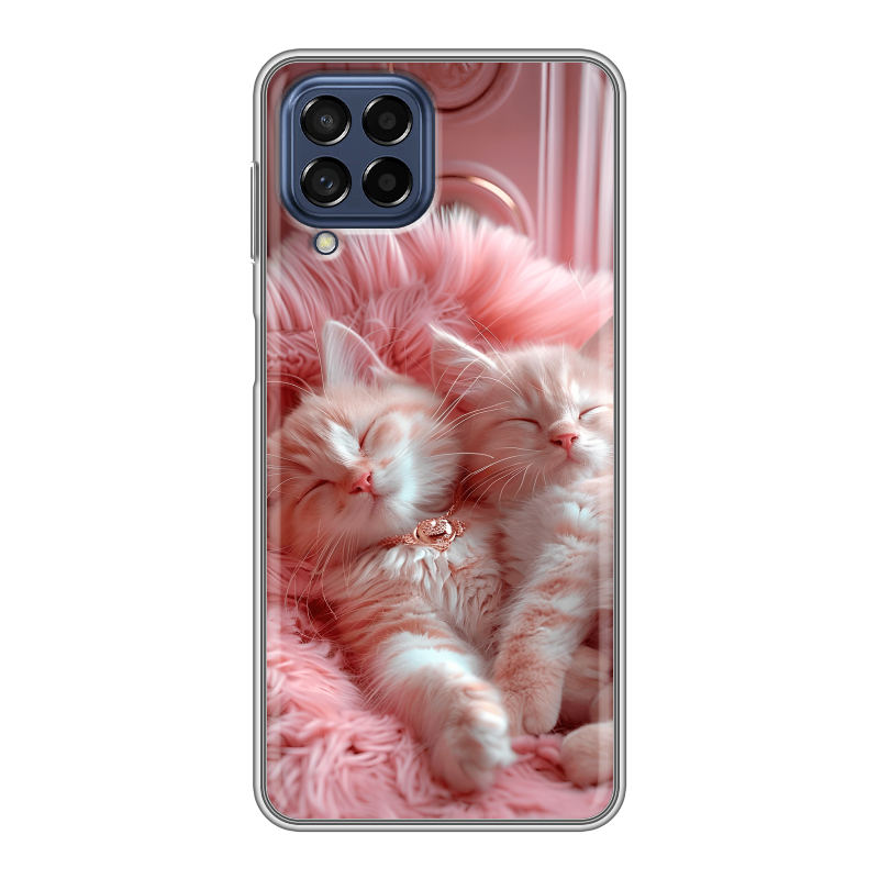 Силиконовый противоударный чехол на Samsung Galaxy M53 5G с принтом котята котики Силиконовый противоударный чехол на Samsung Galaxy M53 5G с принтом котята котики