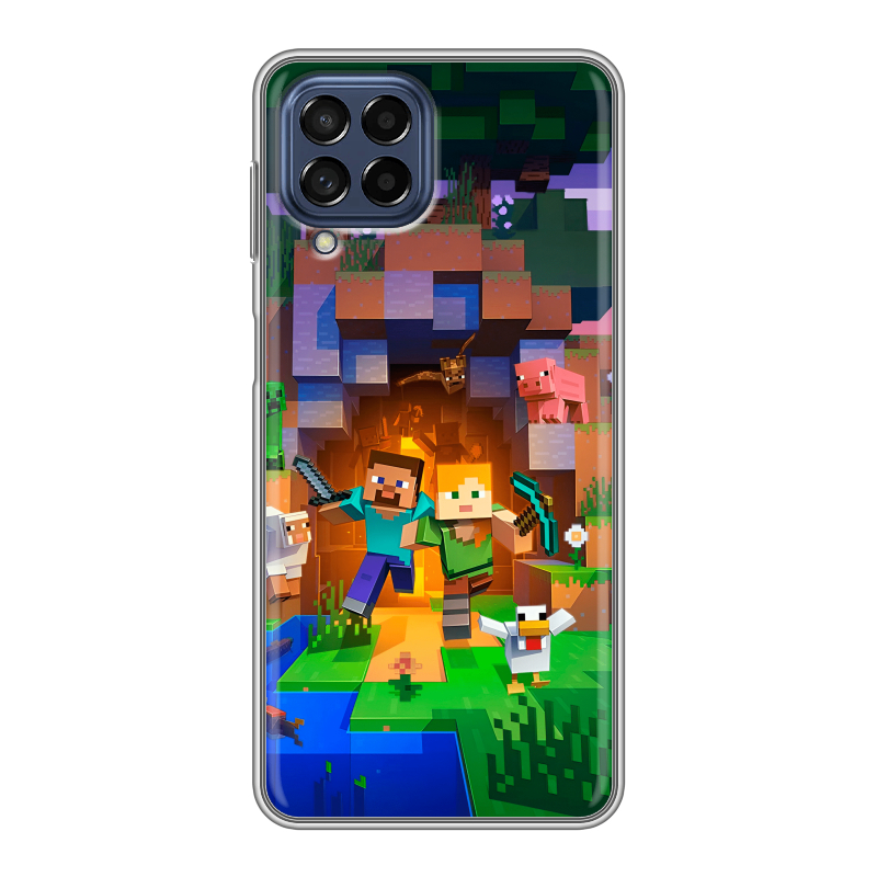 Силиконовый чехол на Samsung Galaxy M53 5G с принтом Майнкрафт Minecraft Силиконовый чехол на Samsung Galaxy M53 5G с принтом Майнкрафт Minecraft