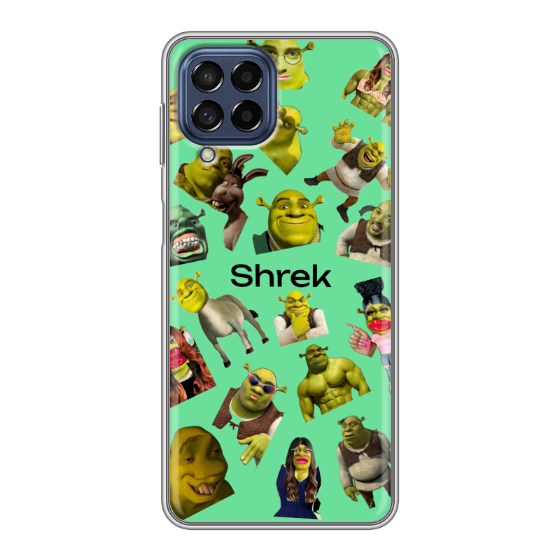 Силиконовый противоударный чехол на Samsung Galaxy M53 5G с принтом Шрек Shrek Силиконовый противоударный чехол на Samsung Galaxy M53 5G с принтом Шрек Shrek
