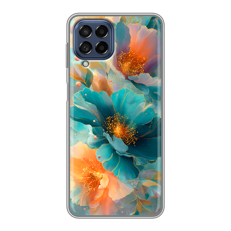 Силиконовый противоударный чехол на Samsung Galaxy M53 5G с принтом Цветы Силиконовый противоударный чехол на Samsung Galaxy M53 5G с принтом Цветы