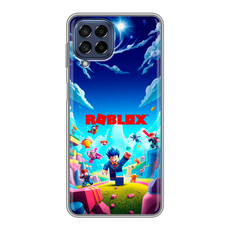 Силиконовый противоударный чехол на Samsung Galaxy M53 5G с принтом Roblox Роблокс Силиконовый противоударный чехол на Samsung Galaxy M53 5G с принтом Roblox Роблокс