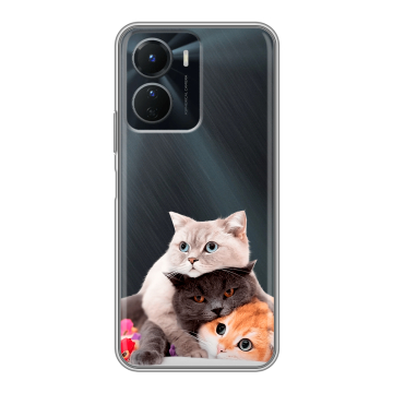 Силиконовый чехол на Vivo Y16 с принтом Кошки Силиконовый чехол на Vivo Y16 с принтом Кошки