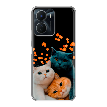 Силиконовый чехол на Vivo Y16 с принтом Кошки Силиконовый чехол на Vivo Y16 с принтом Кошки
