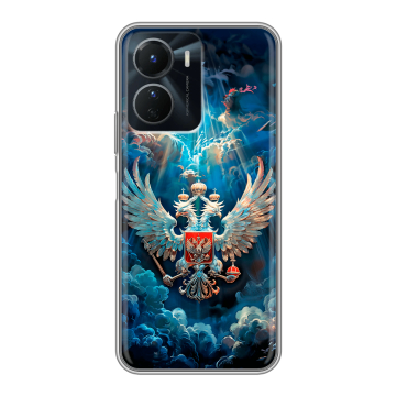 Силиконовый чехол на Vivo Y16 с принтом Герб флаг России