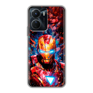 Силиконовый чехол на Vivo Y16 с принтом Железный человек Ironman