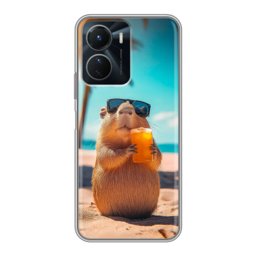 Силиконовый чехол на Vivo Y16 с принтом Капибара