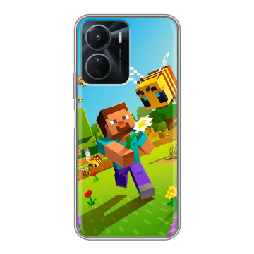 Силиконовый чехол на Vivo Y16 с принтом Майнкрафт Minecraft
