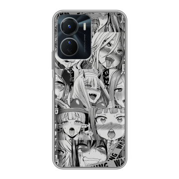 Силиконовый чехол на Vivo Y16 с принтом Ahegao Ахегао Аниме