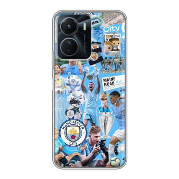 Силиконовый чехол на Vivo Y16 с принтом Man City Манчестер Сити