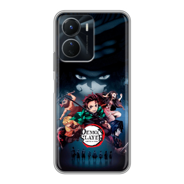 Силиконовый чехол на Vivo Y16 с принтом Demon Slayer Клинок рассекающий демонов