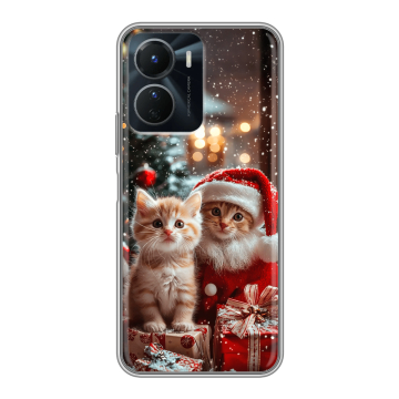 Силиконовый чехол на Vivo Y16 с принтом Новый год