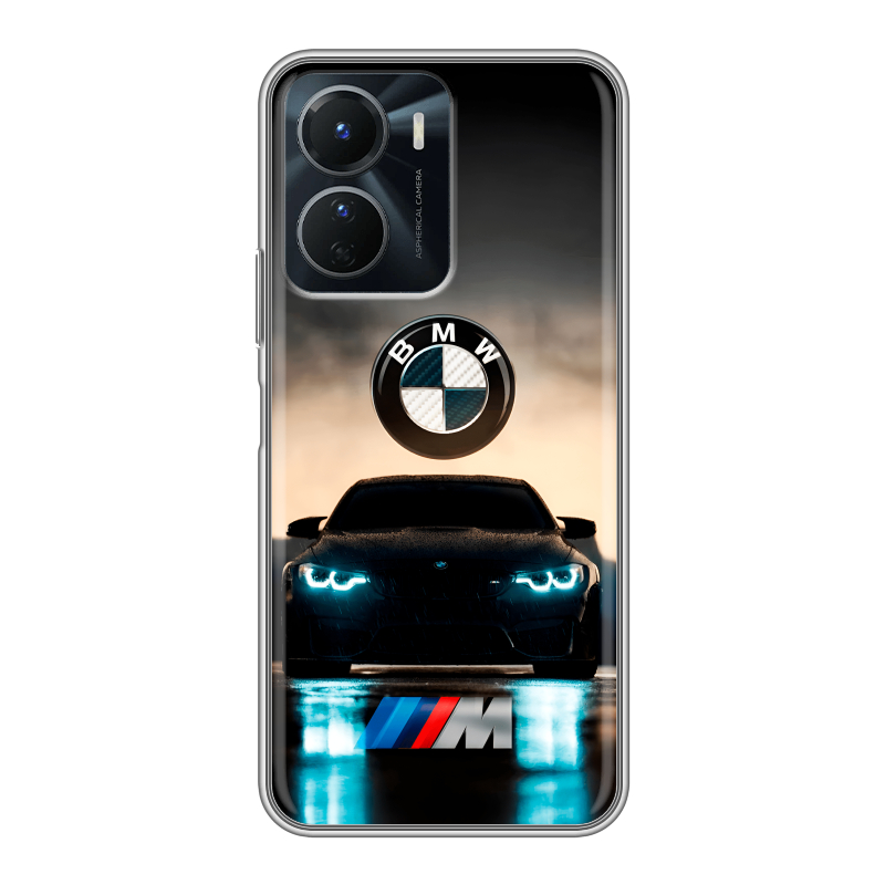Силиконовый противоударный чехол на Vivo Y16 с принтом БМВ BMW Силиконовый противоударный чехол на Vivo Y16 с принтом БМВ BMW