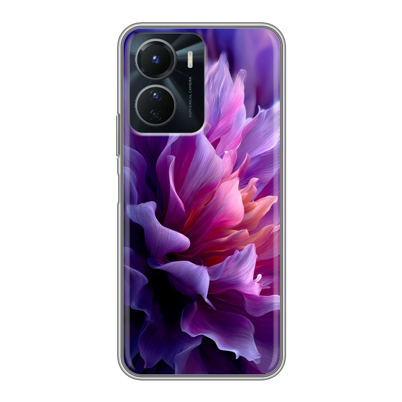 Силиконовый чехол на Vivo Y16 с принтом женский цветы Силиконовый чехол на Vivo Y16 с принтом женский цветы