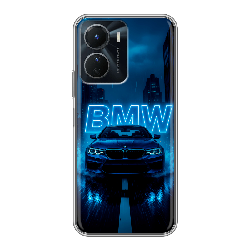 Силиконовый противоударный чехол на Vivo Y16 с принтом BMW БМВ Силиконовый противоударный чехол на Vivo Y16 с принтом BMW БМВ