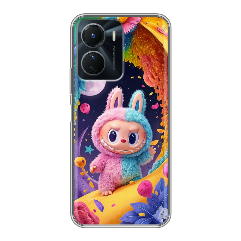 Силиконовый чехол на Vivo Y16 с принтом Labubu Лабубу Силиконовый чехол на Vivo Y16 с принтом Labubu Лабубу