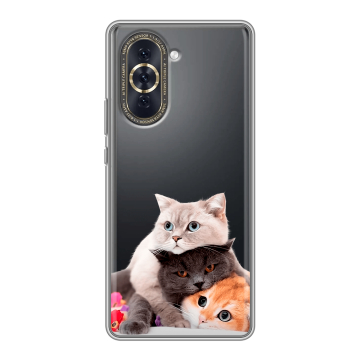 Силиконовый чехол на Huawei Nova 10 с принтом Кошки Силиконовый чехол на Huawei Nova 10 с принтом Кошки
