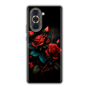 Силиконовый чехол на Huawei Nova 10 с принтом Розы красные
