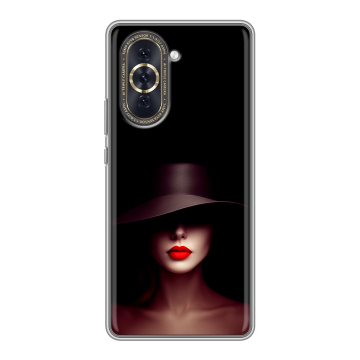 Силиконовый чехол на Huawei Nova 10 с принтом Девушка в шляпе