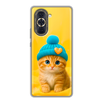 Силиконовый чехол на Huawei Nova 10 с принтом Котенок в шапке Силиконовый чехол на Huawei Nova 10 с принтом Котенок в шапке