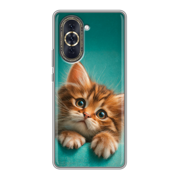 Силиконовый чехол на Huawei Nova 10 с принтом котенок