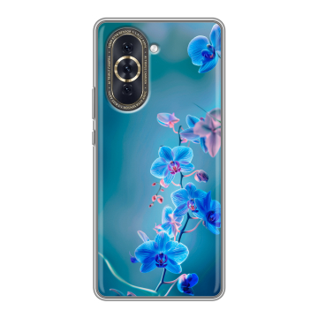 Силиконовый чехол на Huawei Nova 10 с принтом Голубые цветы