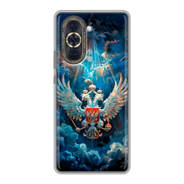 Силиконовый чехол на Huawei Nova 10 с принтом Герб флаг России
